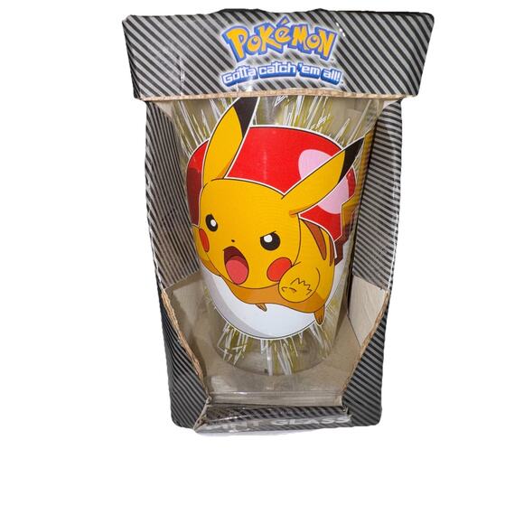 Pokémon Silver Buffalo 16 OZ Collectible Glass Tumbler Open Damaged Box - Picture 1 of 8